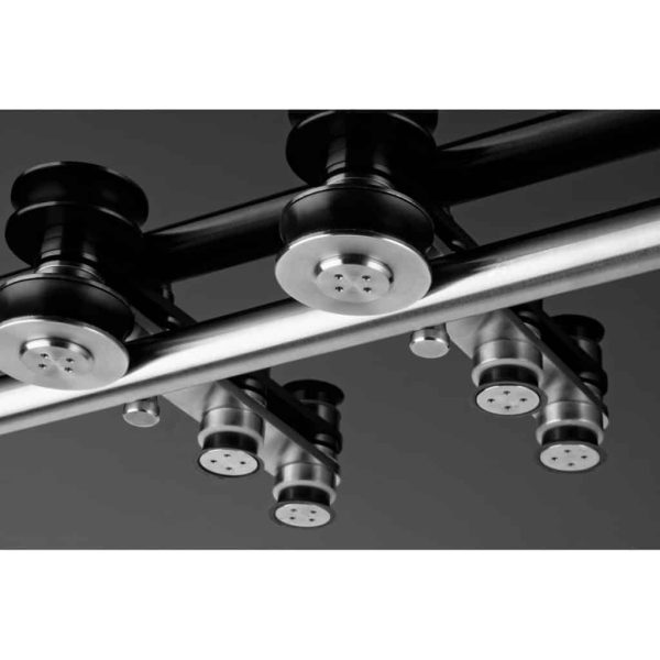 Kit coulissant sur rail inox rond pour porte en verre – Image 4