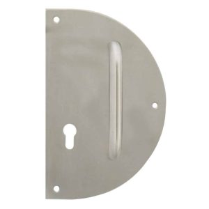 Plaque Demi-ronde avec poignée de tirage fixe inox