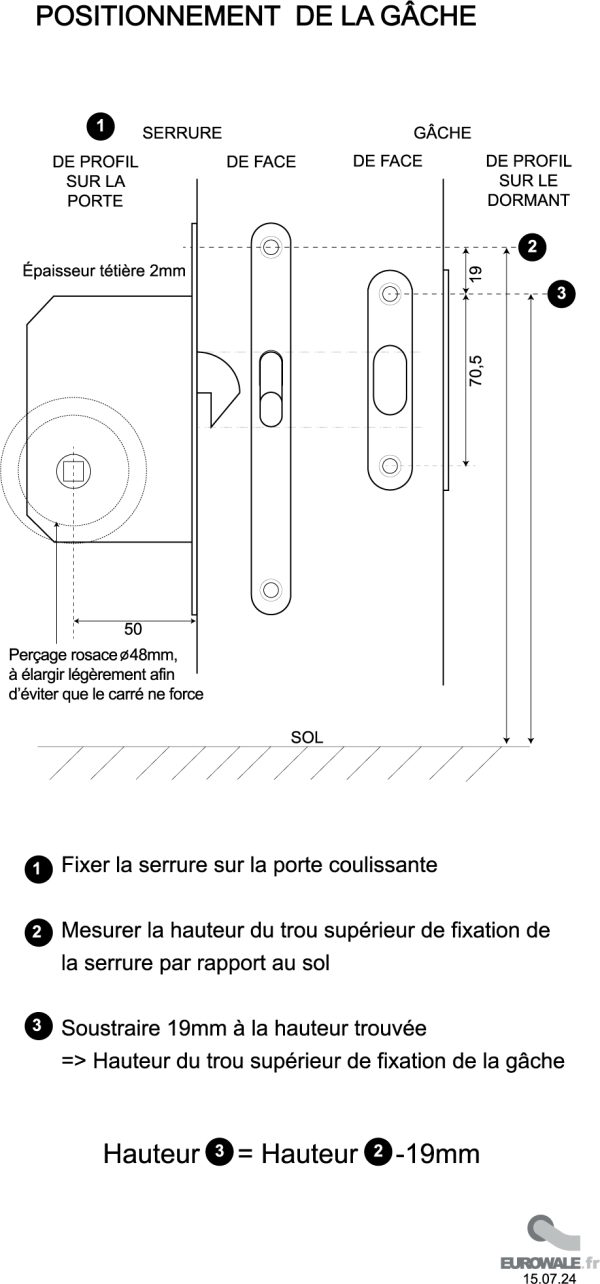 Kit pour portes coulissantes - Poignées rondes Finition Inox – Image 2
