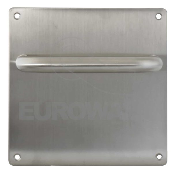 Plaque carrée inox avec poignée fixe horizontale