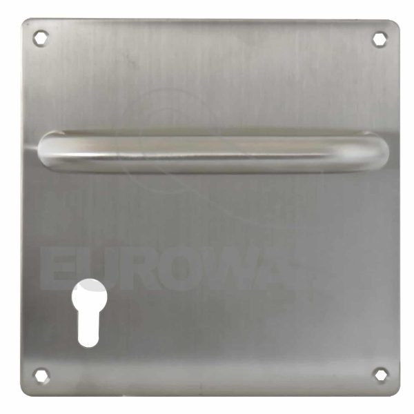 Plaque carrée inox avec poignée fixe horizontale – Image 2
