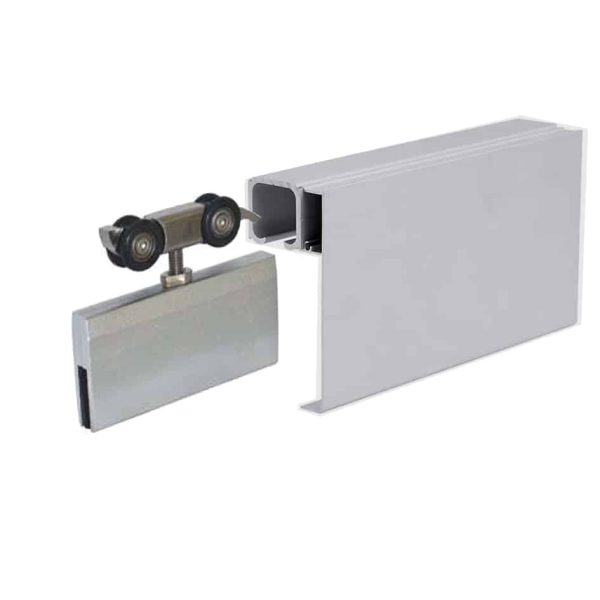 Kit coulissant sur rail alu avec bandeau pour portes verre/panneaux composites – Image 3