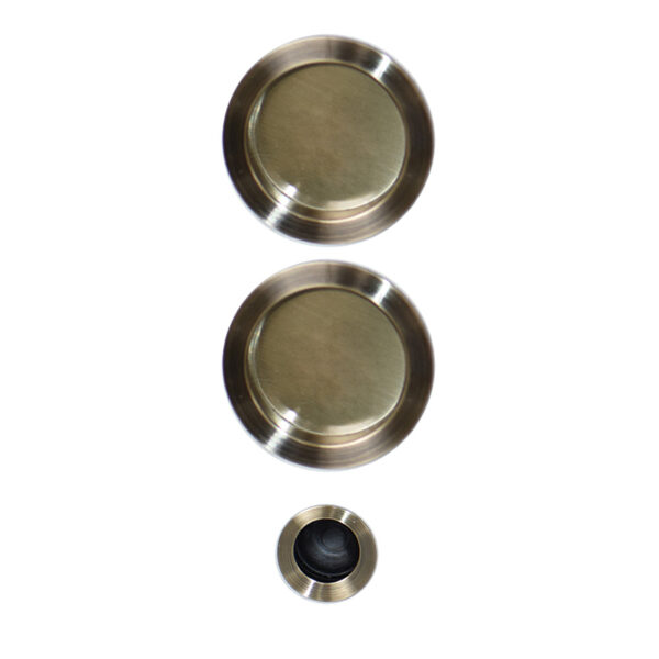 Kit pour portes coulissantes – Poignées rondes Finition Bronze – Image 3